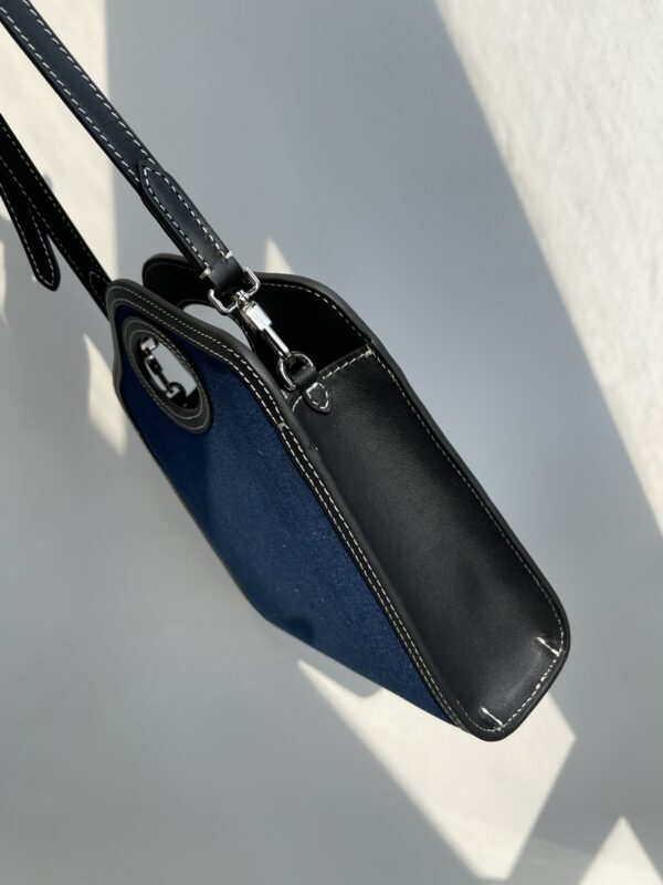 Burberry Horseferry Denim Shoulder Bag - Blue - Image 5