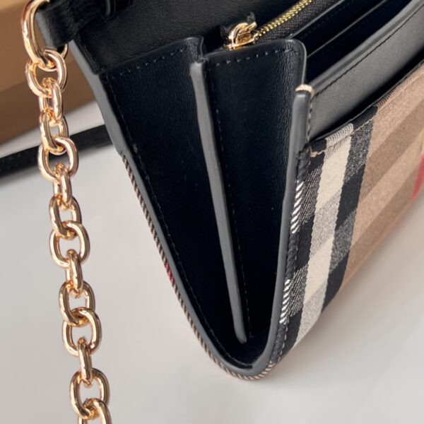 Burberry Horseferry Plaid Chain Wallet - Black - Image 2