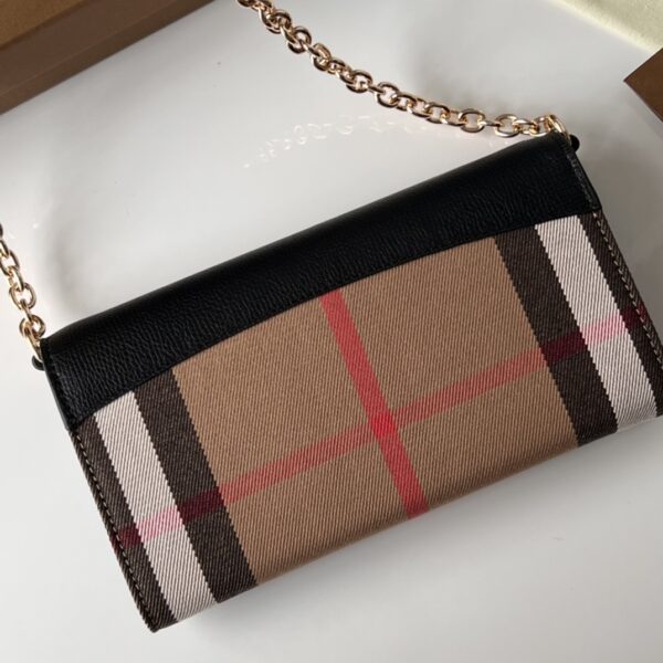 Burberry Horseferry Plaid Chain Wallet - Black - Image 5