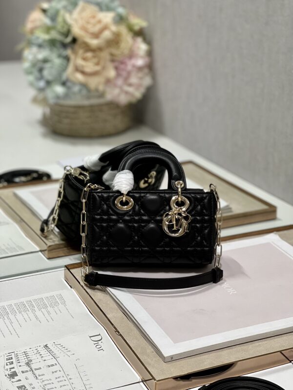 Dior Mini Horizontal Diana Bag - Black - Image 5