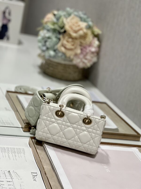 Dior Mini Horizontal Diana Bag - White - Image 3