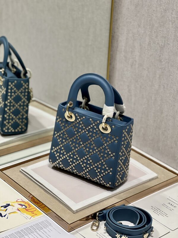 Dior Mini Lucky Star Shaped Rivet Beads Handbag - Blue - Image 5