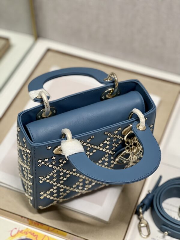 Dior Mini Lucky Star Shaped Rivet Beads Handbag - Blue - Image 3