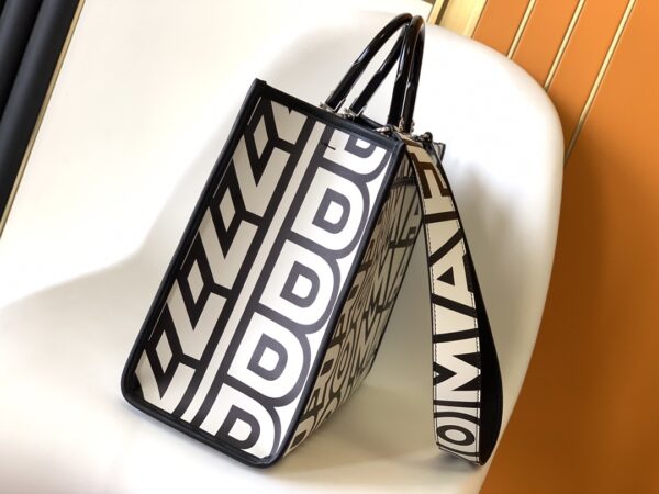 Fendi Roma and Marc Tote Bag - Black/White - Image 4