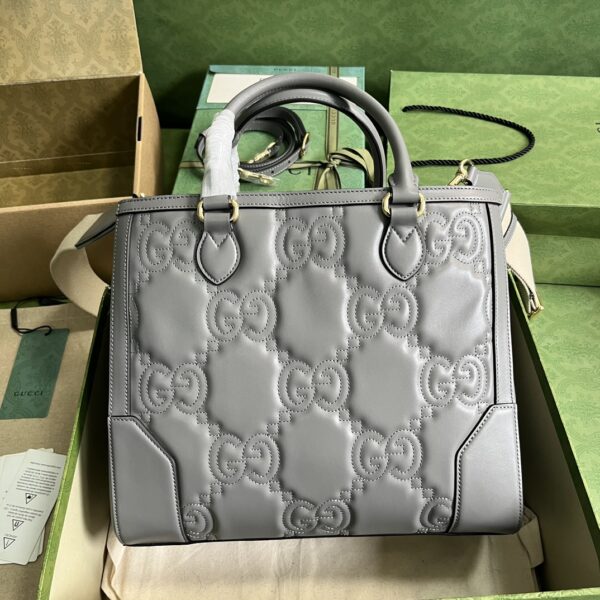 Gucci GG Matelasse Leather Tote Bag - Grey - Image 2