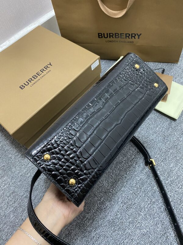 Burberry Crocodile Texture Handbag - Black - Image 3