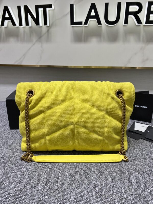 YSL Lou Lou's Large Canvas Cloud Bag - Yellow - Image 5