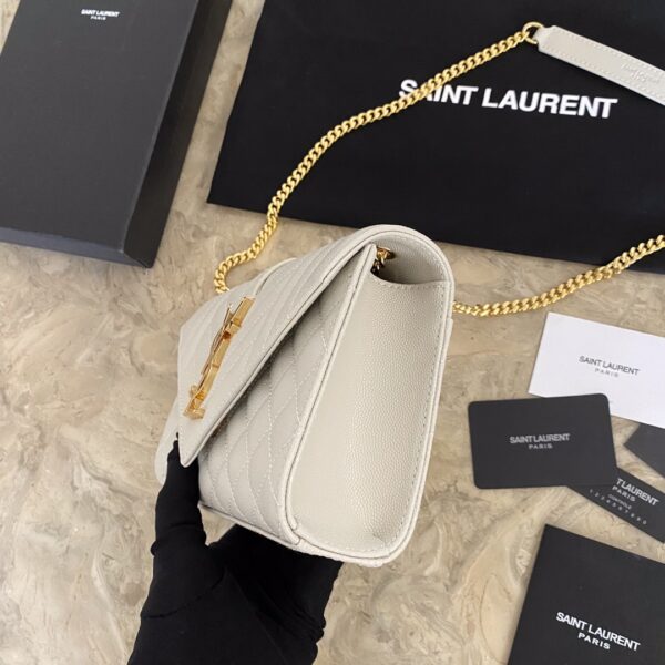 YSL Small Envelope Bag - White - Image 3