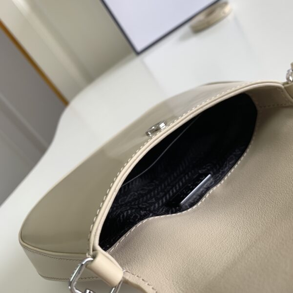 Prada Mini Flap Armpit Bag - Cream - Image 2