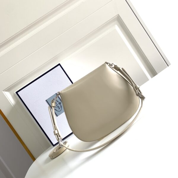 Prada Mini Flap Armpit Bag - Cream - Image 3