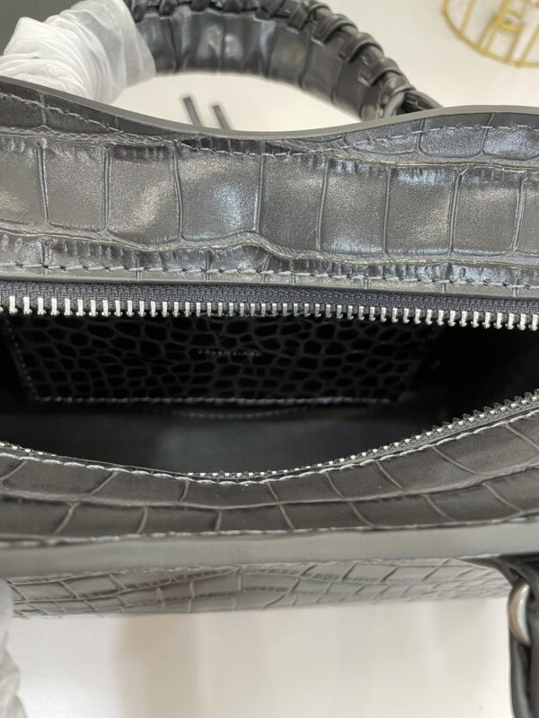 Balenciaga Neo Classic Mini Crocodile Handbag - Gray - Image 5