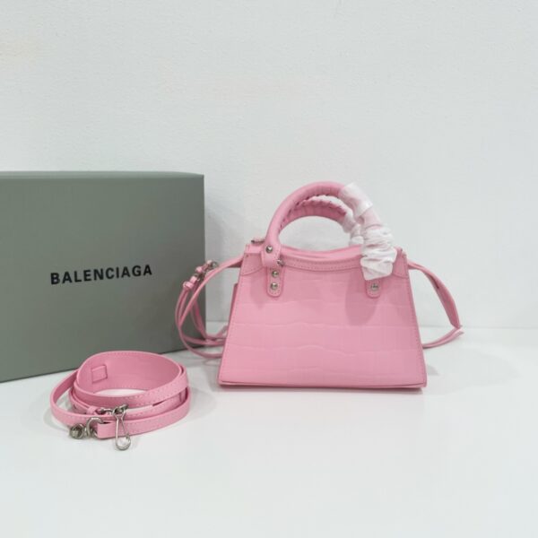 Balenciaga Neo Classic Mini Crocodile Handbag - Pink - Image 5