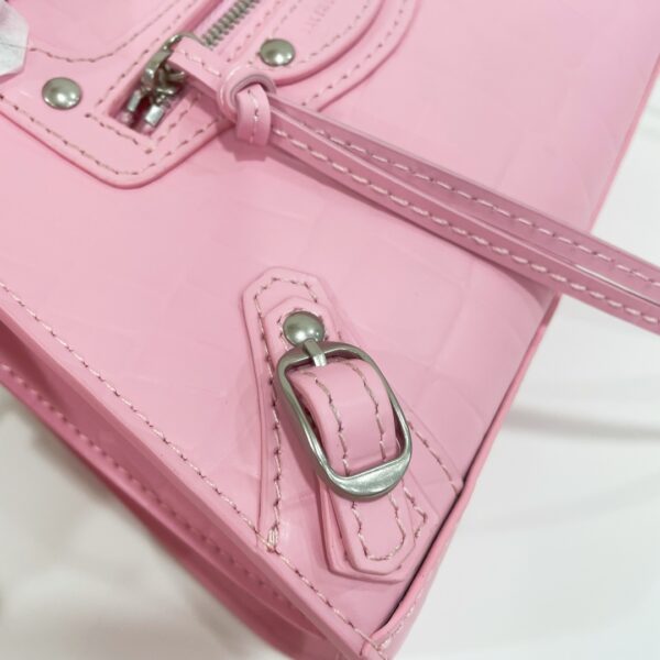 Balenciaga Neo Classic Mini Crocodile Handbag - Pink - Image 4