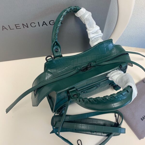 Balenciaga Neo Classic Mini Crocodile Handbag - Green - Image 3