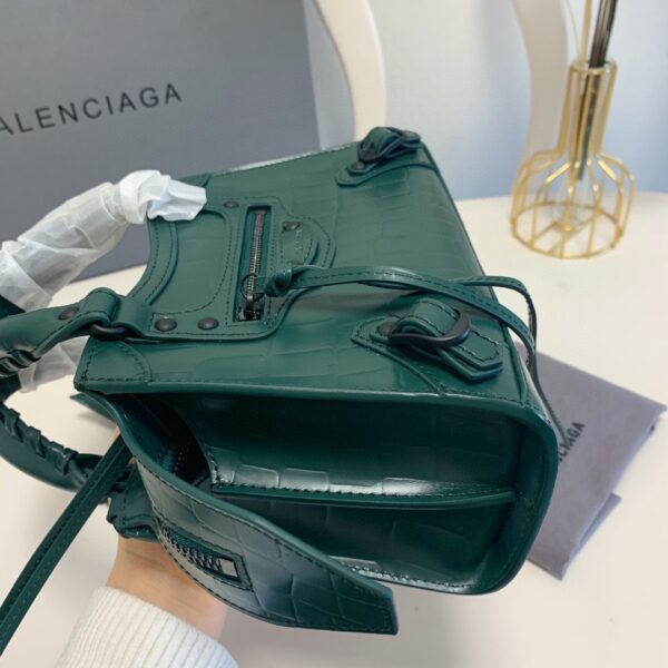 Balenciaga Neo Classic Mini Crocodile Handbag - Green - Image 4