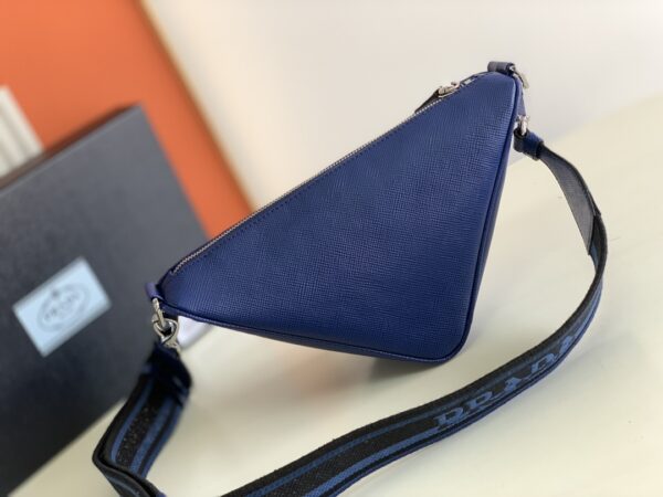 Prada Embroidered Webbing Triangle Bag - Blue - Image 4