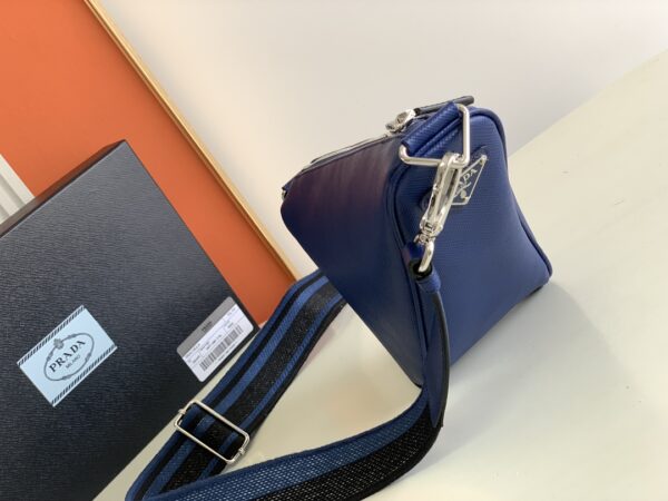 Prada Embroidered Webbing Triangle Bag - Blue - Image 5