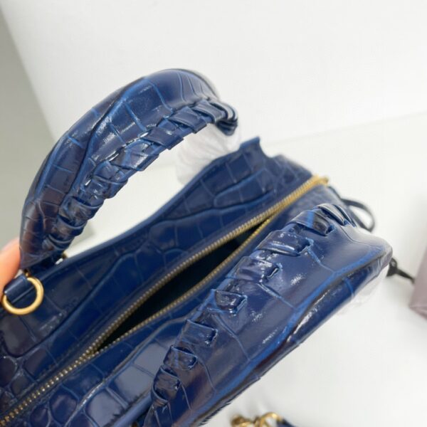 Balenciaga Neo Classic Mini Crocodile Handbag - Dark Blue - Image 2