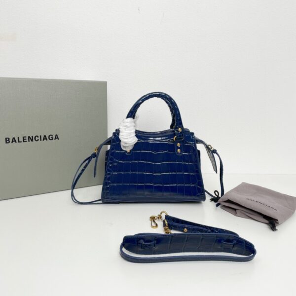 Balenciaga Neo Classic Mini Crocodile Handbag - Dark Blue - Image 5