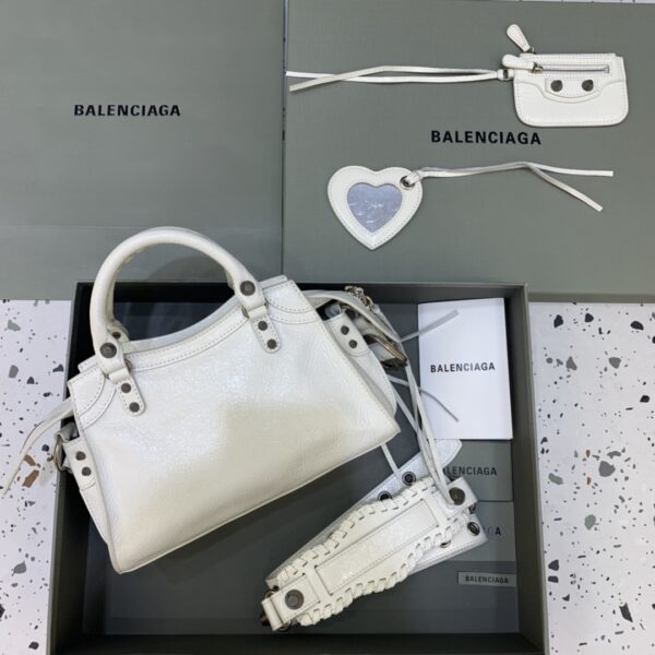 Balenciaga Neo Cagole Motorcycle Bag - White - Image 5