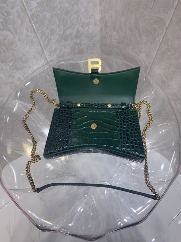 Balenciaga Hourglass Chain Bag - Green (Golden Buckle) - Image 3