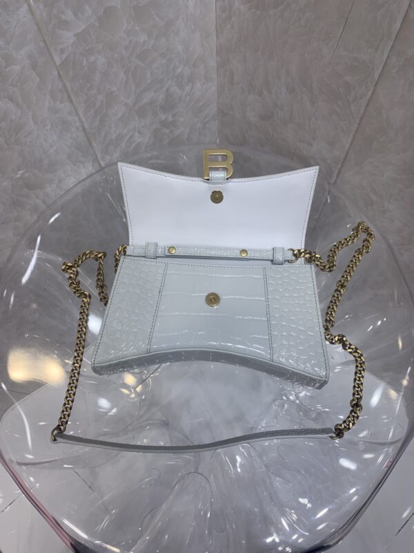 Balenciaga Hourglass Chain Bag - White (Golden Buckle) - Image 3