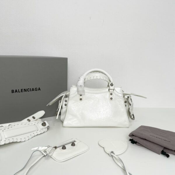 Balenciaga Neo Cagole Explosive Motorbike Bag - White - Image 5