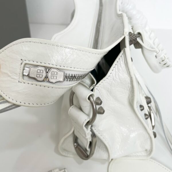 Balenciaga Neo Cagole Explosive Motorbike Bag - White - Image 4