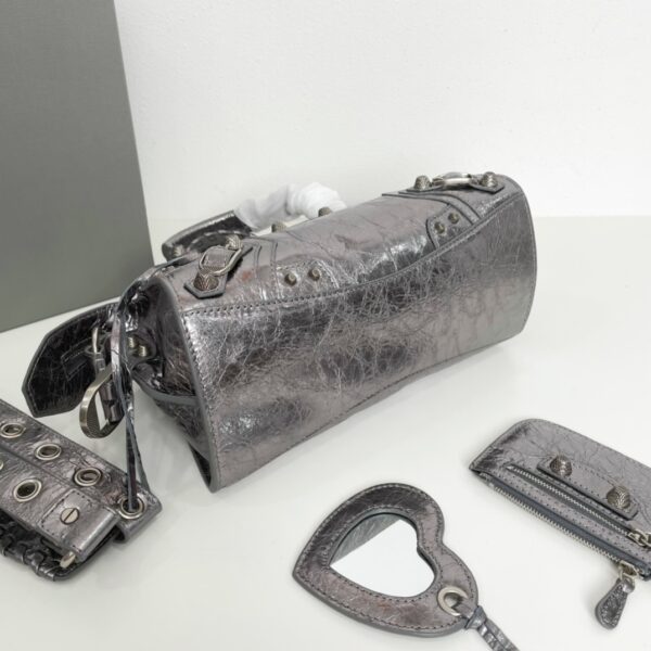 Balenciaga Neo Cagole Explosive Motorbike Bag - Silver - Image 3