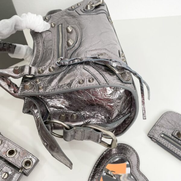 Balenciaga Neo Cagole Explosive Motorbike Bag - Silver - Image 4