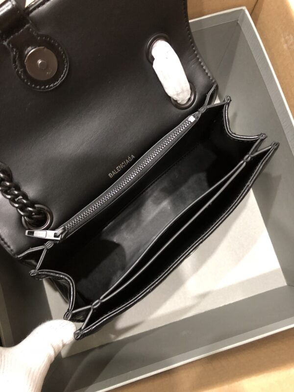 Balenciaga Crush Hourglass Small Chain Bag - Black - Image 3