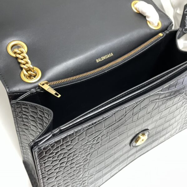 Balenciaga Medium Crush Bag - Black/Gold - Image 3