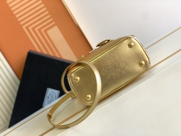 Prada Galleria Mini Killer Handbag - Gold - Image 3