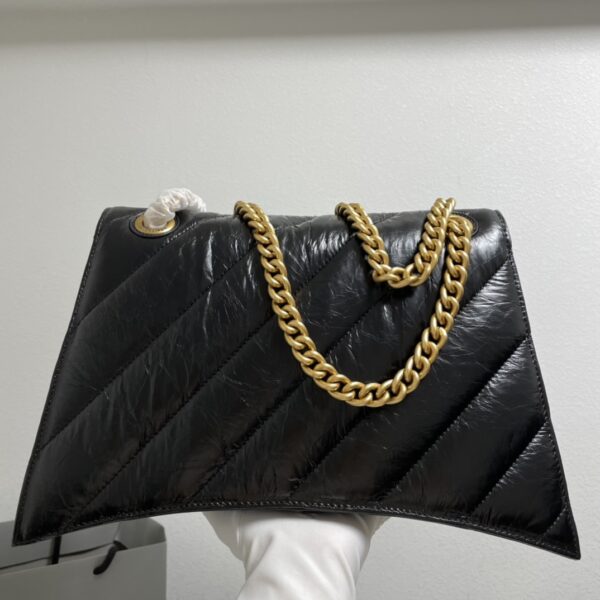 Balenciaga Medium Crush Chain Bag - Black/Gold - Image 5