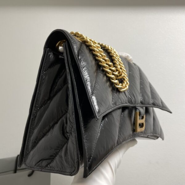 Balenciaga Medium Crush Chain Bag - Black/Gold - Image 4