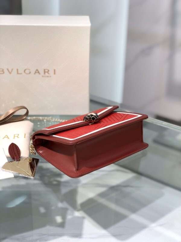 Bulgari Serpenti Forever Snake-Shaped Handbag - Red - Image 3