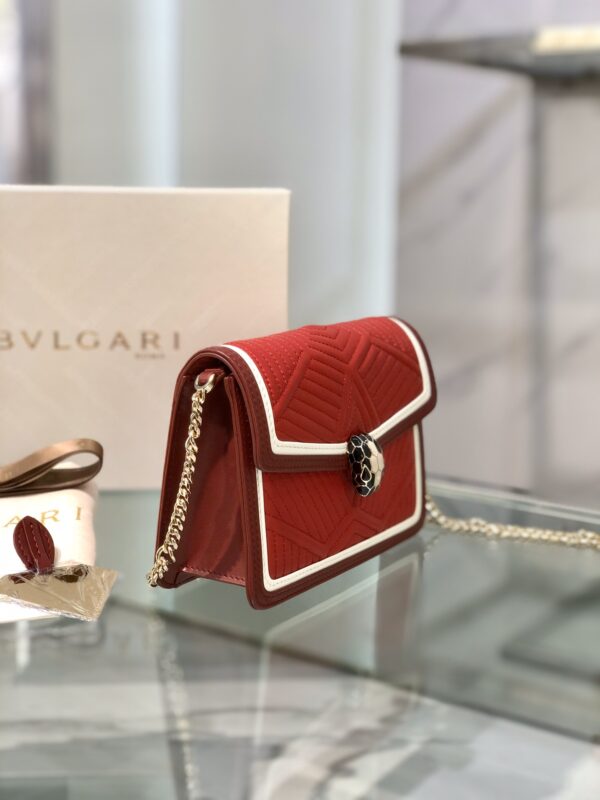 Bulgari Serpenti Forever Snake-Shaped Handbag - Red - Image 5