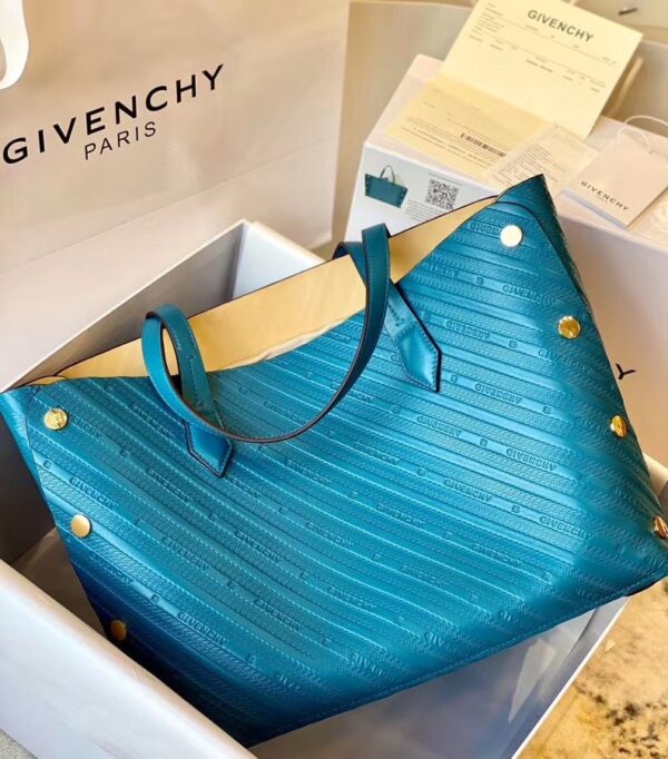 Givenchy Bond Embossed Calf Tote Bag - Blue - Image 3