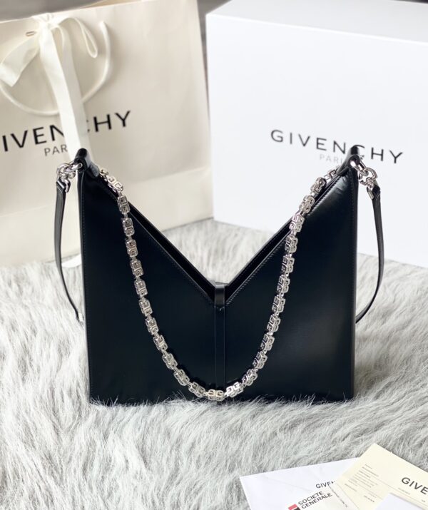 Givenchy V-shaped Cut Out Small Handbag - Black - Image 3