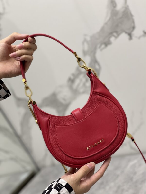 Bulgari Serpenti Ellipse Series Small Crossbody Bag - Red - Image 4