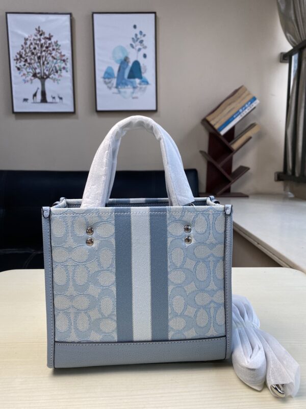 Coach Dempsey Vertical Small Tote Shopping Bag - Blue - Image 5