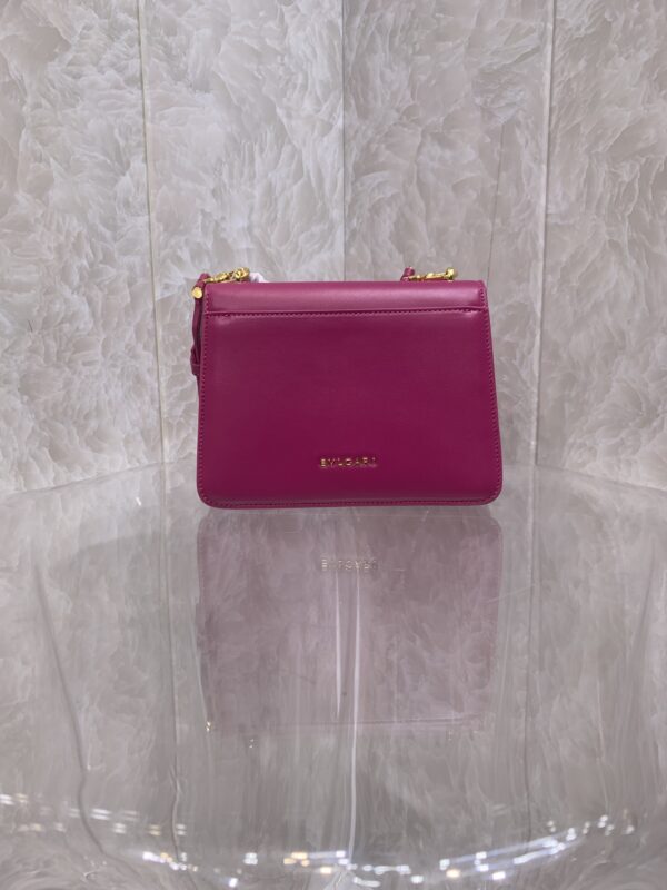 Bulgari Maxi Chain Small Lambskin Crossbody Bag - Pink - Image 5