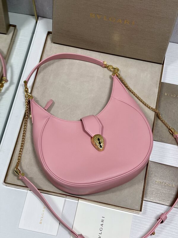 Bulgari Serpenti Ellipse Series Large Crossbody Bag - Pink - Image 2