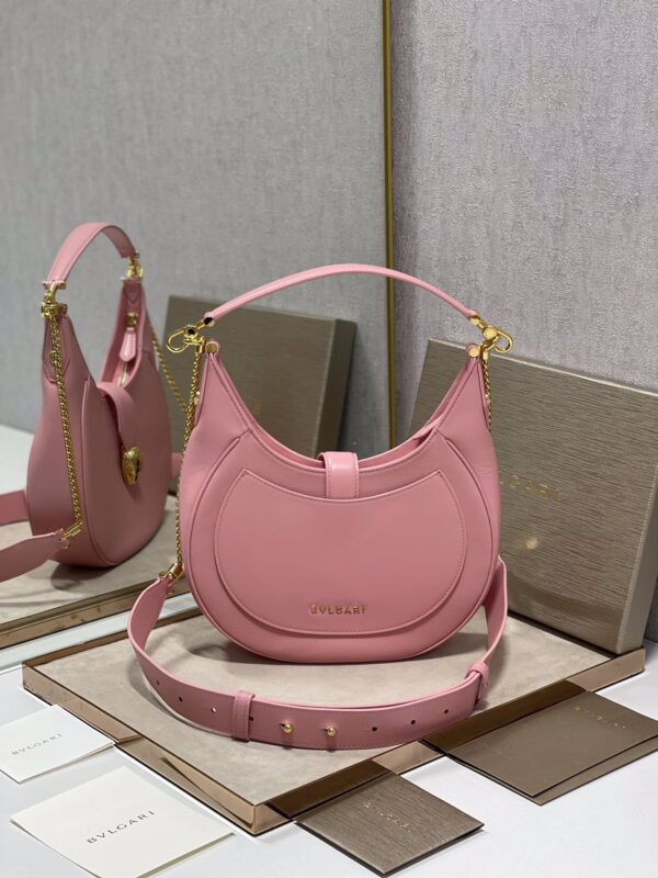 Bulgari Serpenti Ellipse Series Large Crossbody Bag - Pink - Image 4