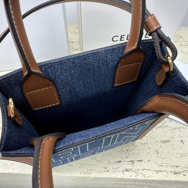 Celine Cabas Triomphe Mini Vertical Handbag - Blue - Image 5