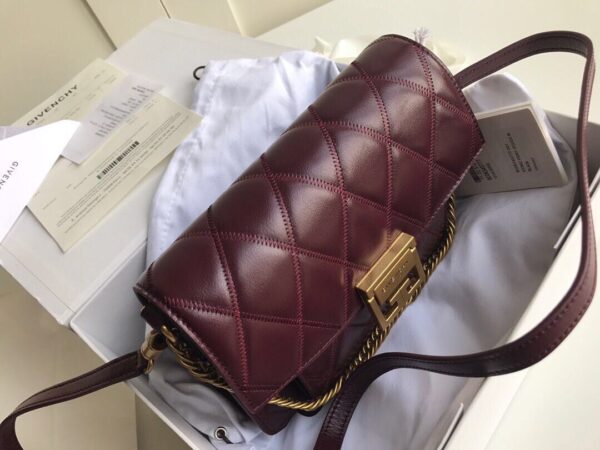 Givenchy Gv3 Diamond Series Small Handbag - Maroon - Image 5