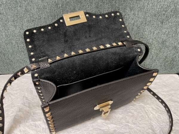 Valentino Falling Gold Studded Messenger Bag - Black - Image 4