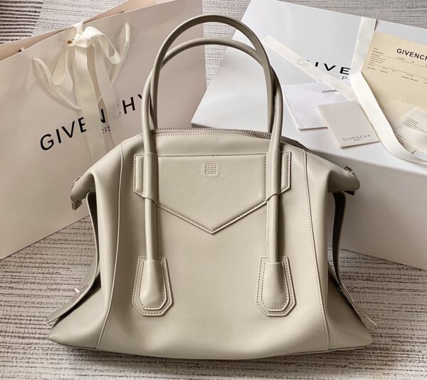 Givenchy G’s Antigona Lock Soft Handbag - Gray - Image 5