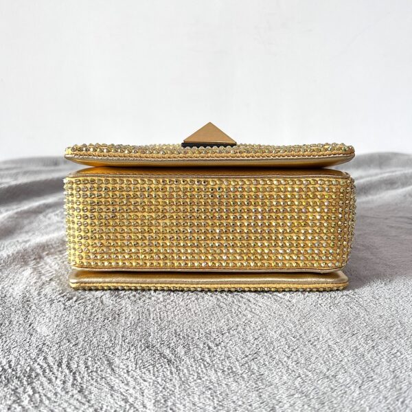 Valentino Garavani One Stud Crystal-embellished Shoulder Bag - Golden - Image 2